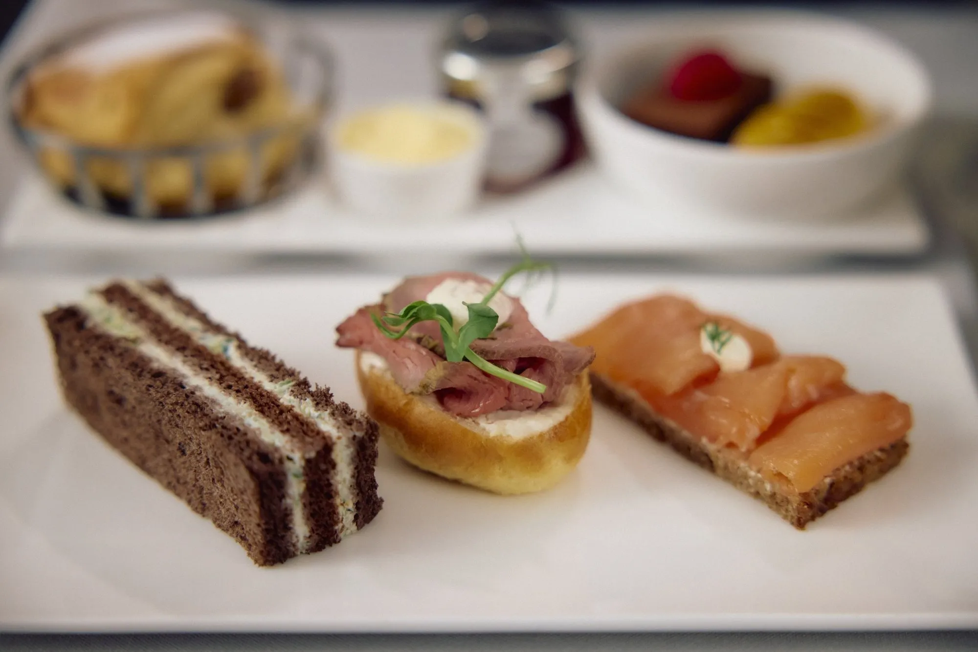 Afternoon tea in Club: sandwiches, cake and scones