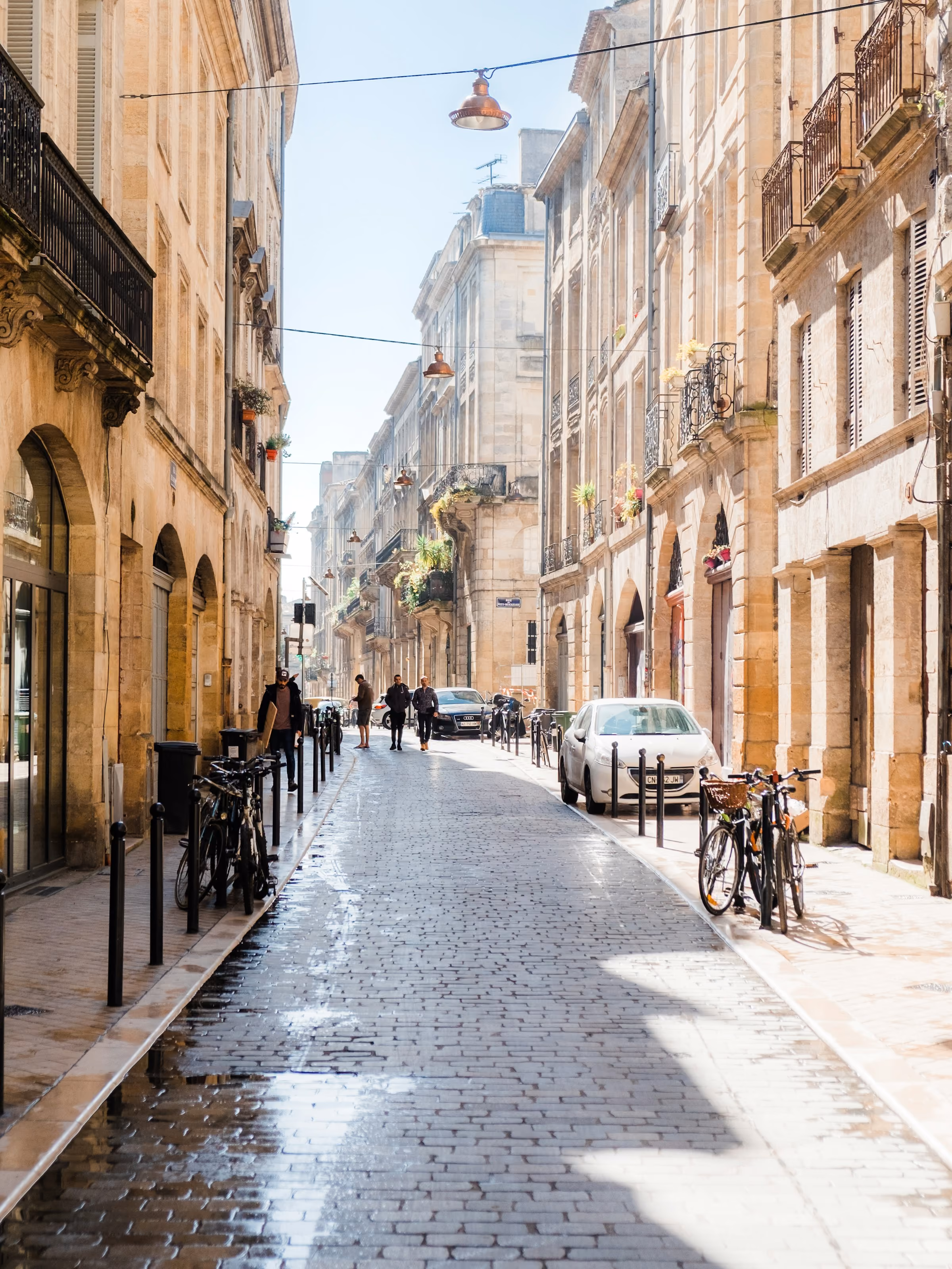 A pale stone street in Bordeaux's old town