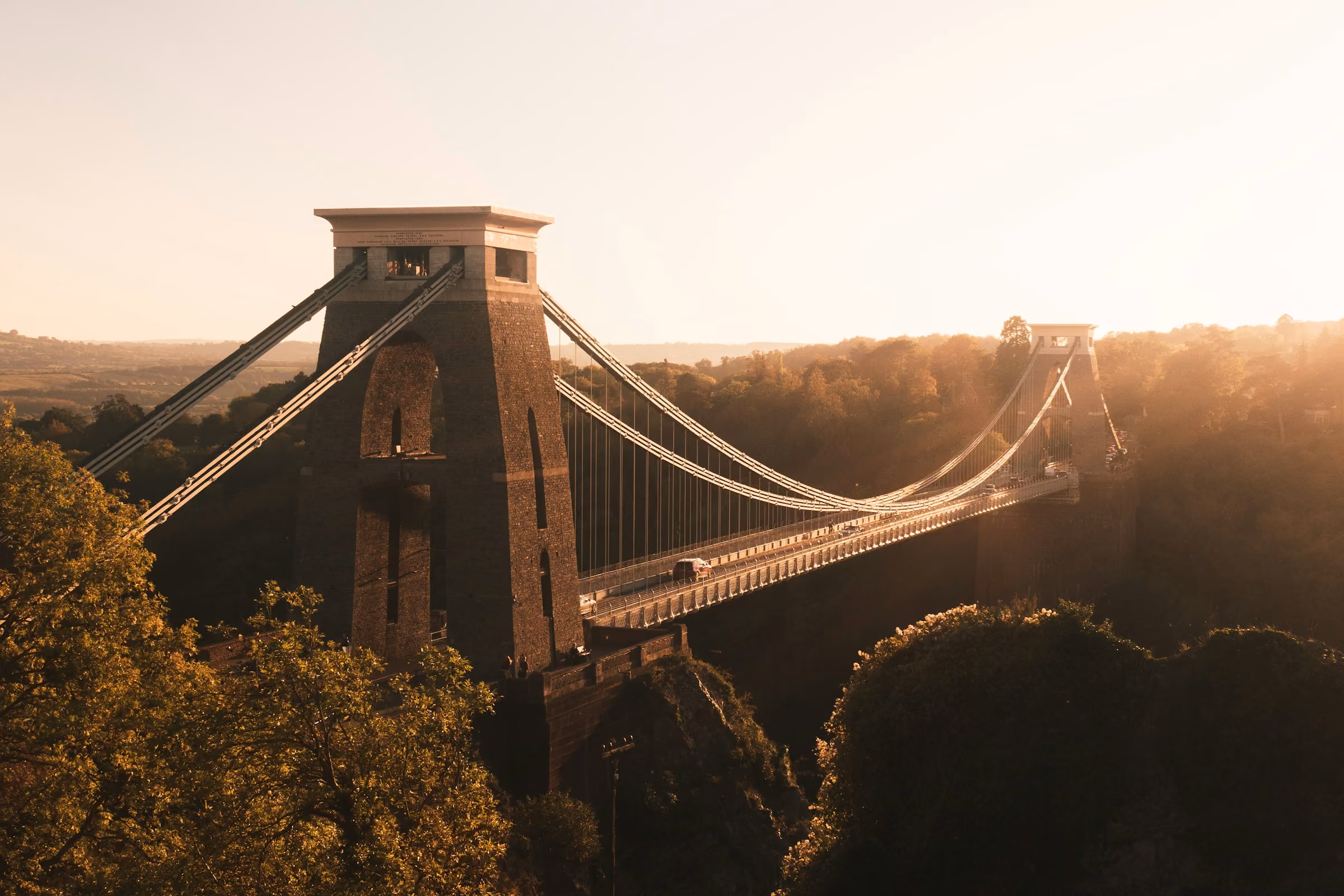 Clifton Suspension Bridge in Bristol at golden hour