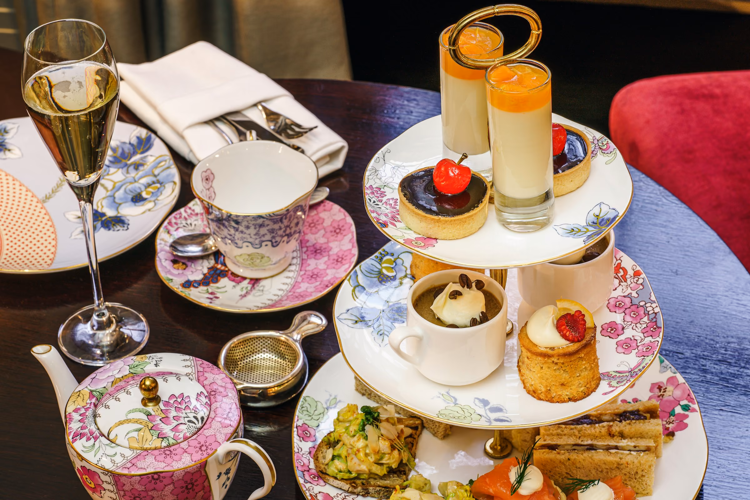 Afternoon tea with champagne