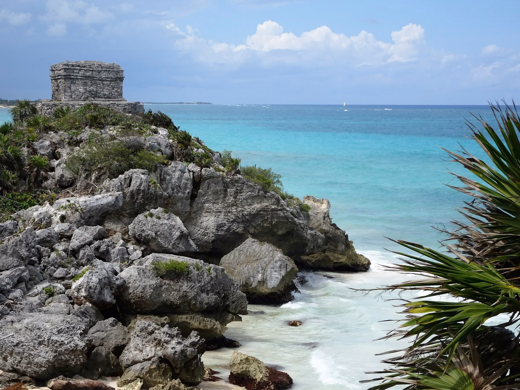 The Maya ruins of Tulum above the Caribbean Sea in the dry season, the best time to visit Mexico