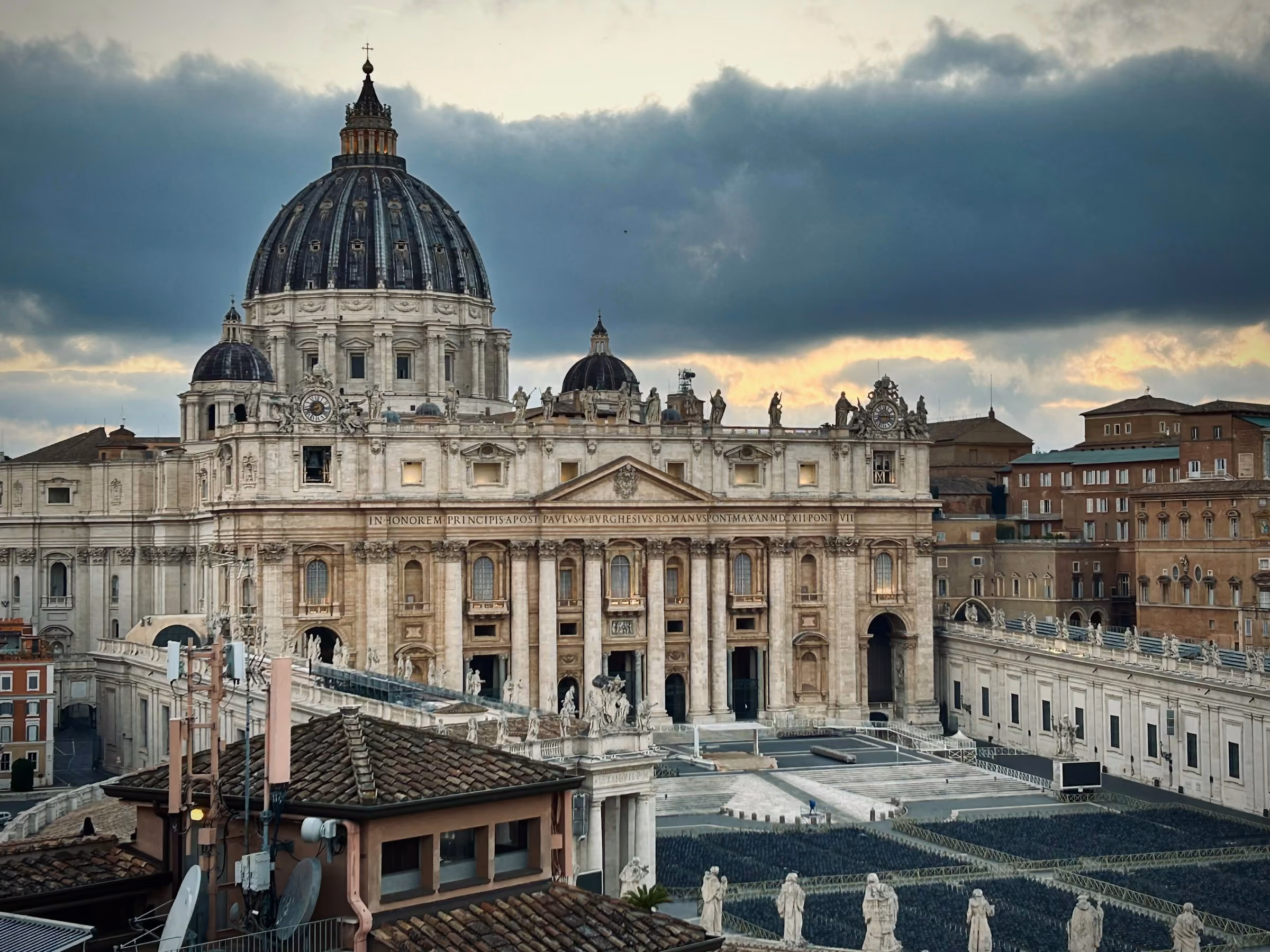St Peter's Basilica and its square in Rome