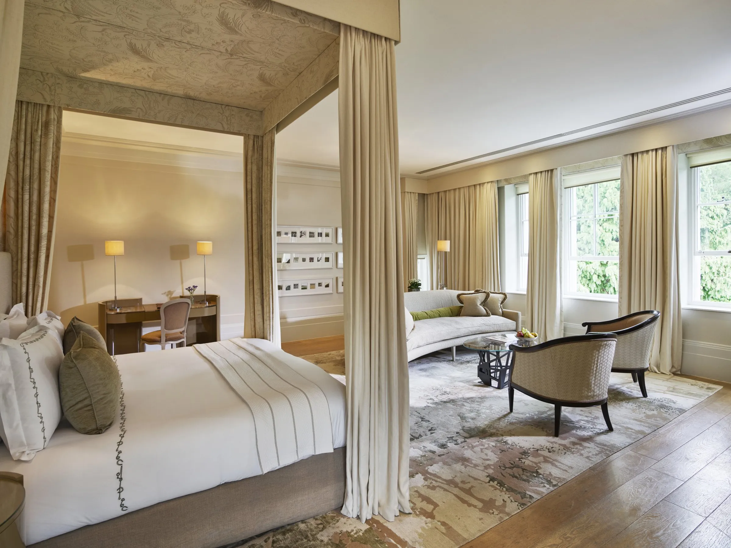 The Weston suite, with a canopy bed and a sitting area