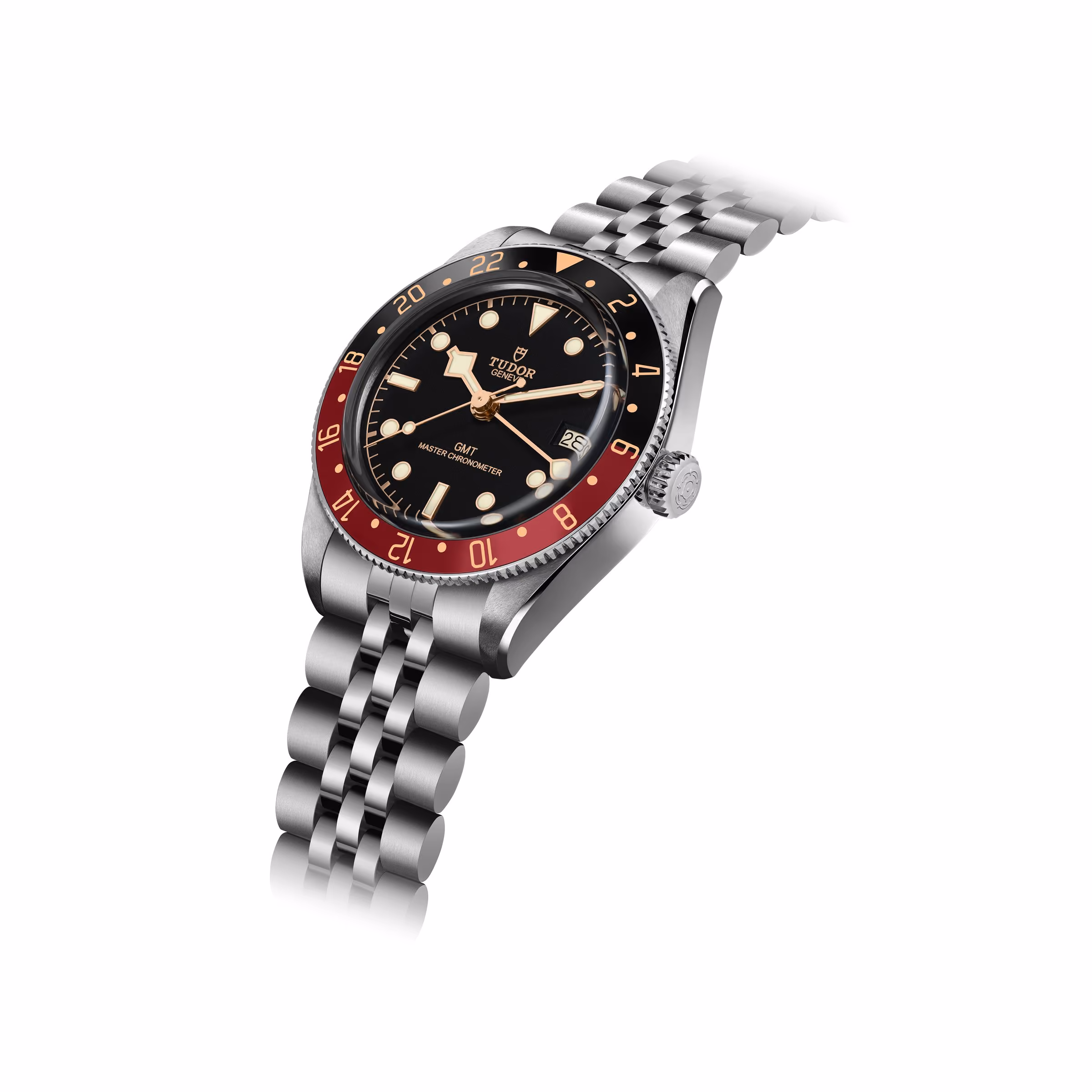The Tudor Black Bay 58 GMT, ref M7939G1A0NRU-0003, with its red and black 24-hour bezel and steel bracelet