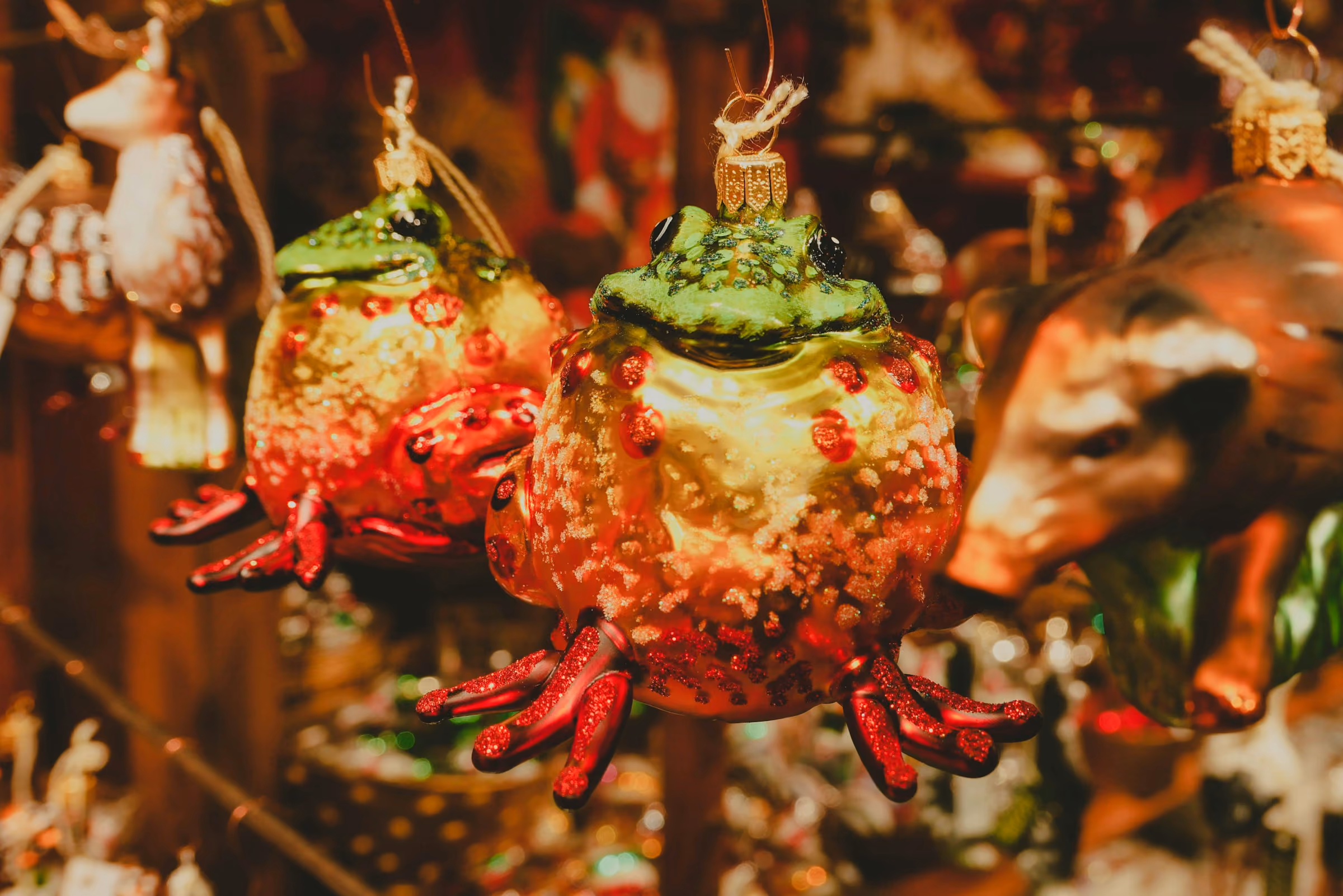 Hand-painted glass Christmas ornaments